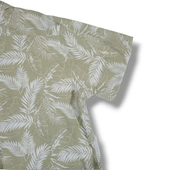 Coofandy men's green white Botanical Print button-down shirt  - xl - Picture 4 of 9